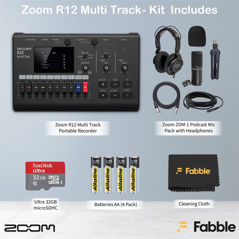 Zoom R12 MultiTrak Portable Recorder Bundle