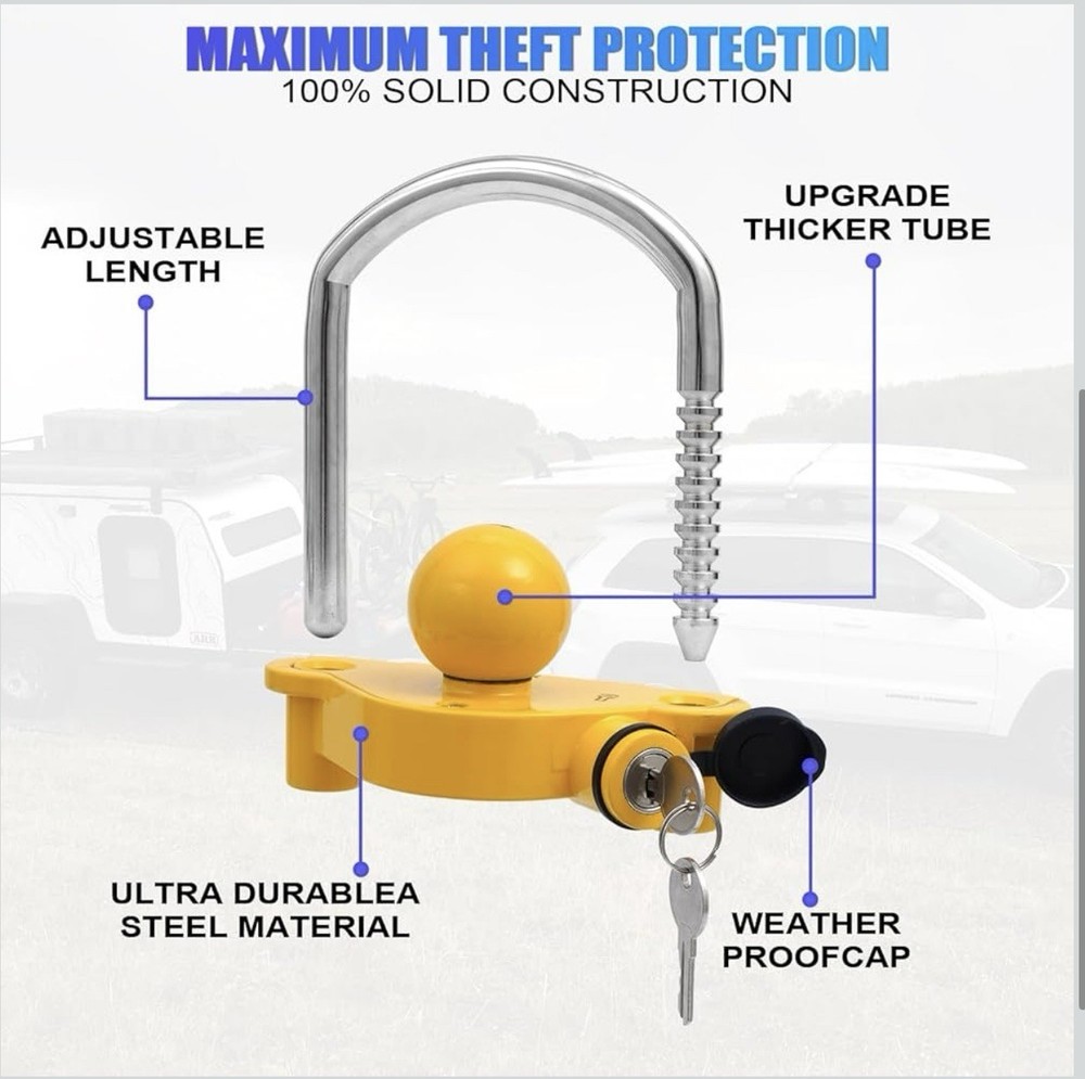 Trailer Hitch Lock With Alarm