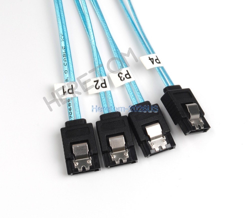 Mini SAS SFF-8643 to 4 SATA 7pin hard disk 6Gbps data Server Raid Cable 1m