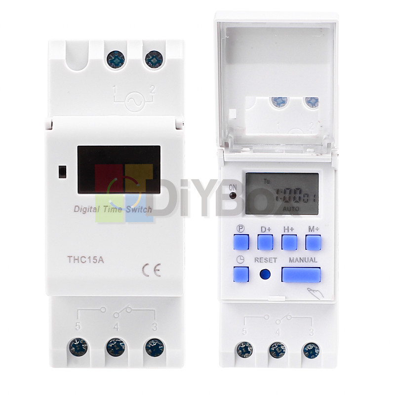 Digital LCD DIN Programmable Weekly Rail Timer 12V/24V/220V Time Relay Switch