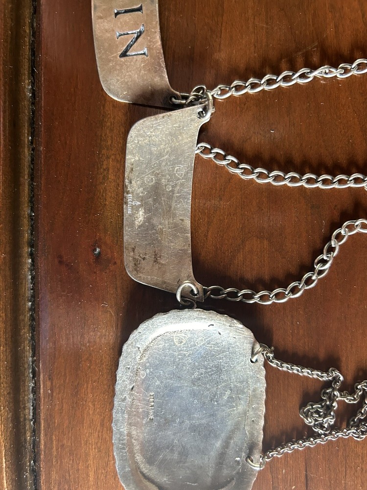 Antique Sterling Silver Decanter Labels