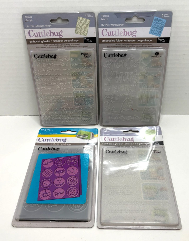 CUTTLEBUG Embossing Folders--Lot of 4--Pre Owned--Complete