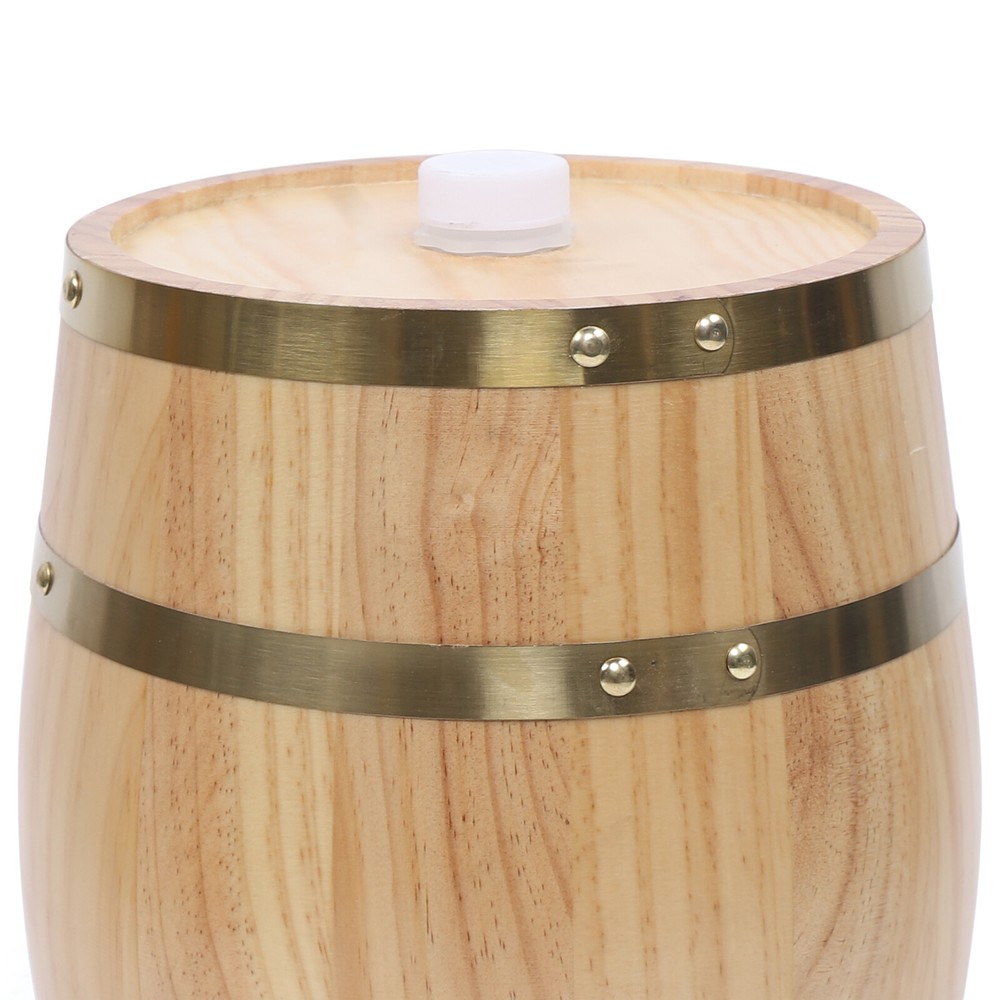 10L Pine Wood Barrel for Wine & Whiskey Storage - Stylish & Durable