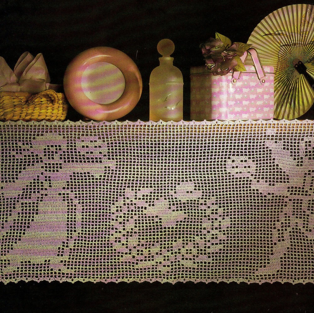FOLK ART Long Ago Games Filet Doily/Crochet Pattern INSTRUCTIONS ONLY
