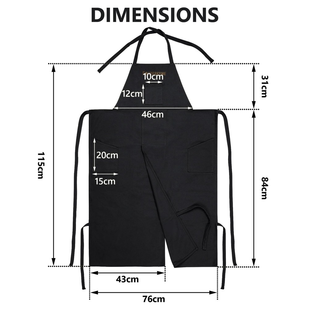 Full Coverage Pottery Apron Split Leg - 100% Cotton Canvas Potter's & Ceramic...