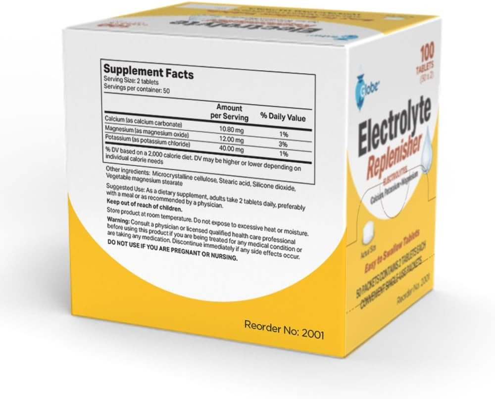 Globe Electrolyte Replacement Tablets for Rehydration, Exercise Recovery, Youth