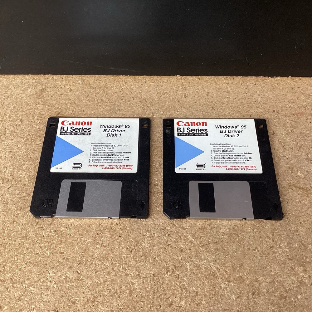 3.5 Inch Floppy Disks Containing Printer Driver Software