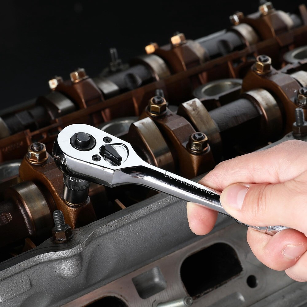 WORKPRO 3/8" Drive Ratchet Handle 72-Tooth Reversible Quick-Release Ratchet Sets