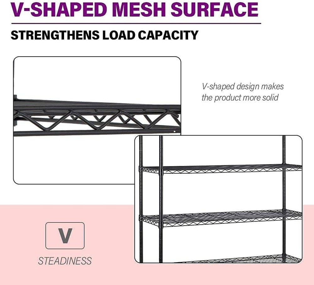 Rust-Resistant 6-Tier Wire Shelving System with Wheels | Easy Tool-Free Assembly