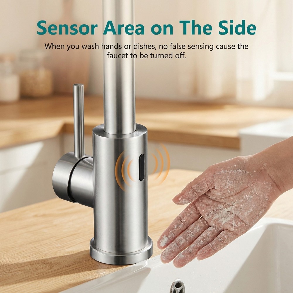Touchless Kitchen Faucet with Pull-Down Sprayer & Motion Sensor | 23" Extra Hose