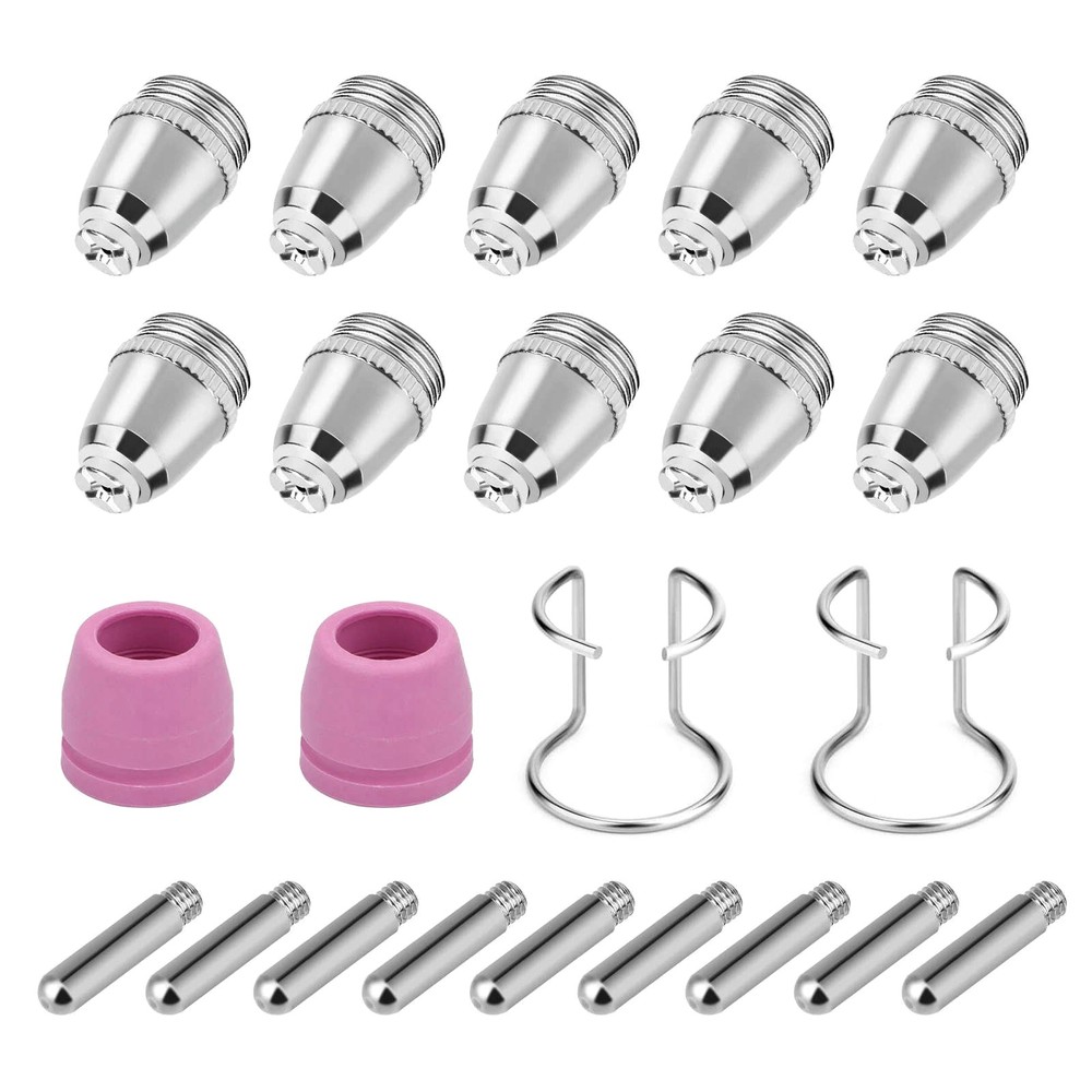 24PCS New Nozzles/Electrodes Plasma Cutter Torch Consumables Complete Kit