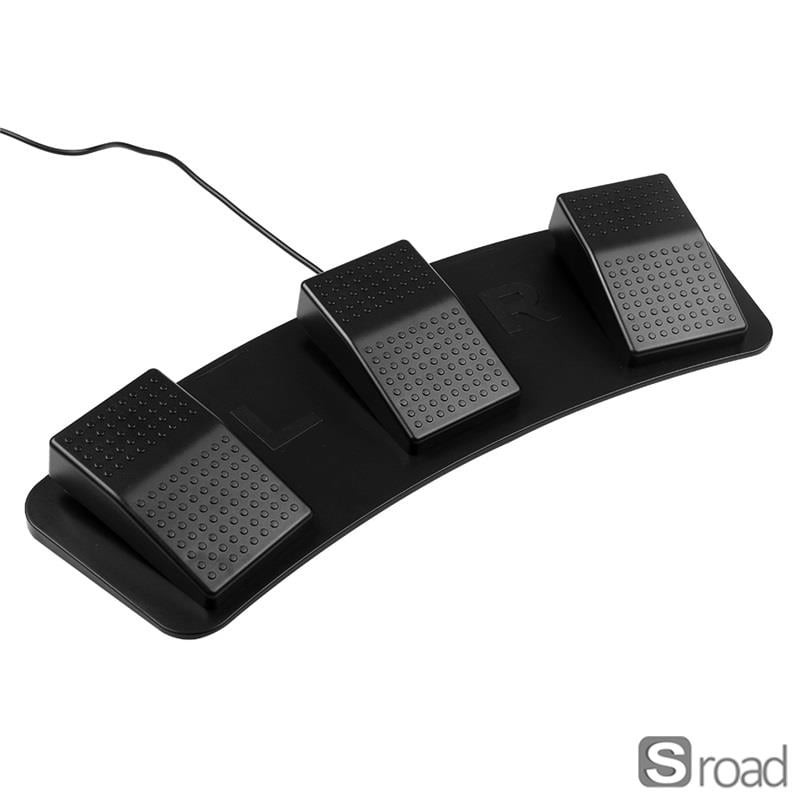 USB Programmable Customizable 3-Pedal Foot Switch For Gaming Music Office