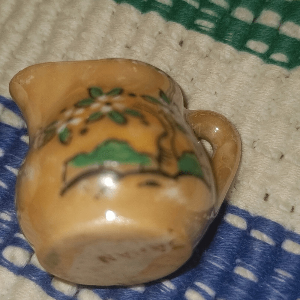 Vintage ceramic deer tree miniature jugs Japan