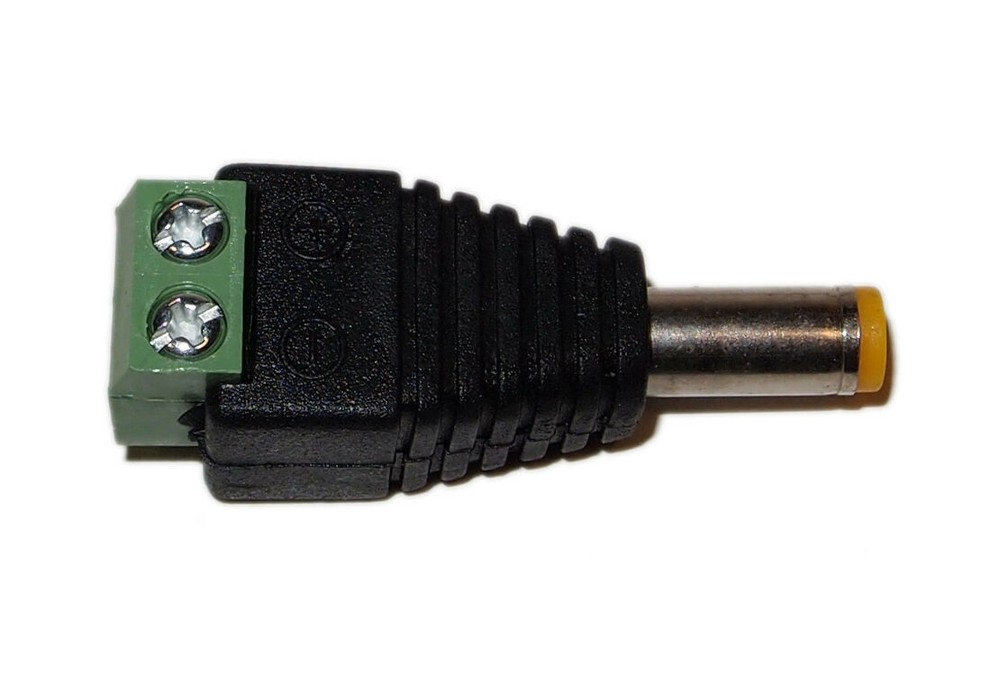 Male DC Jack 5.5 x 2.1mm Power Connector for CCTV Security Camera System 20 Pack