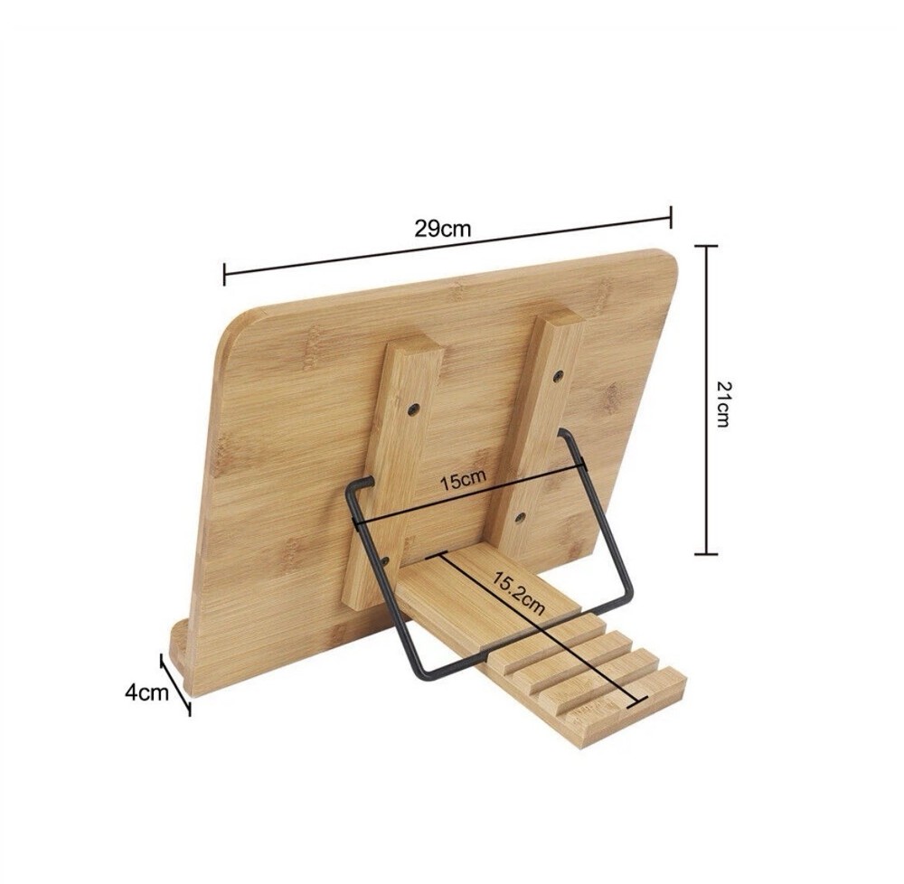 Adjustment Book Stand Bamboo Reading Rest Tablet Rack Home Study Holder Foldable
