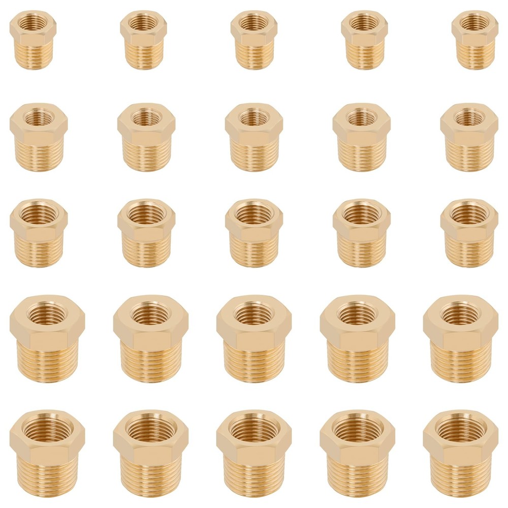 KOOTANS 25PCS Brass Hex Bushing Kit Fittings Kit,
