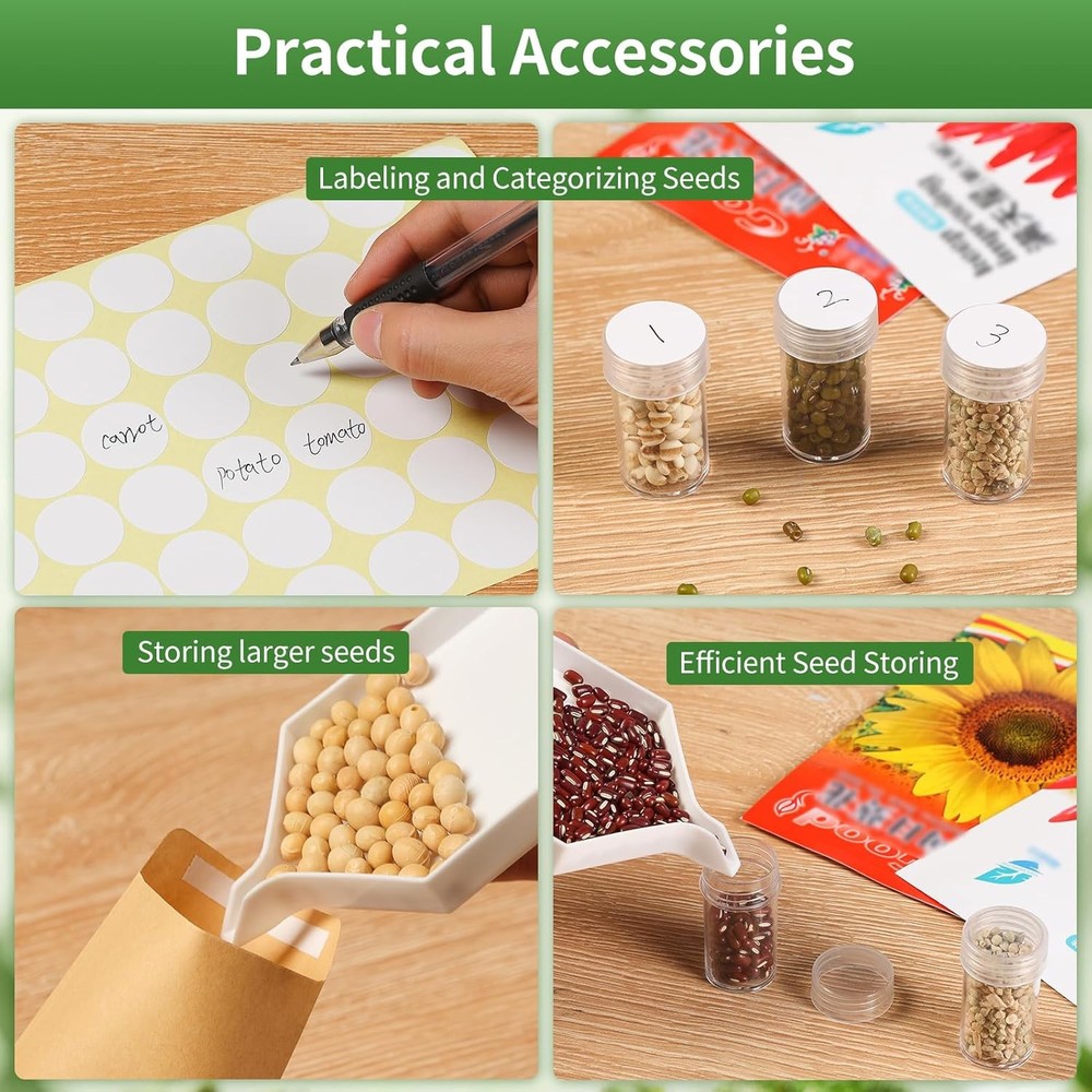 Seed Storage Box, Portable Seed Saving Box, Sturdy Seed Organizer Kit Seed Envel