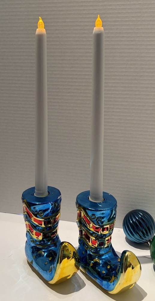 Elf Boot Candle Holder Set
