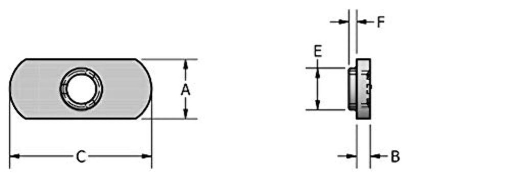 10 Pack 6-32 Spot Weld Nuts - Double Tab - ND 1114