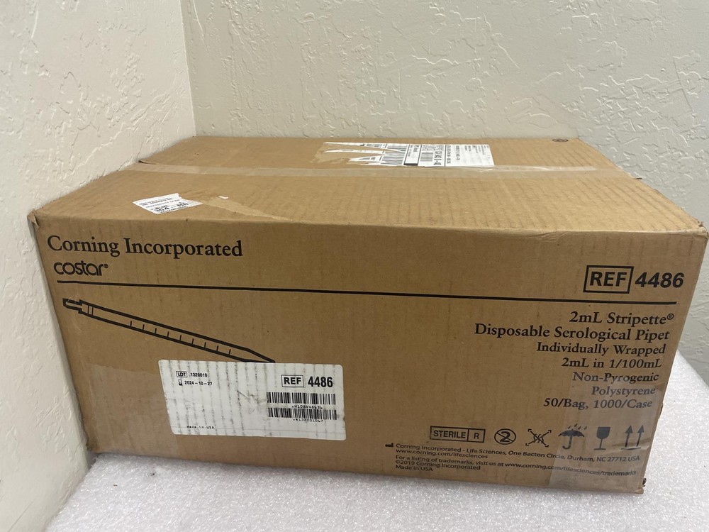COSTAR CORNING 4486 2mL STRIPETTE DISPOSABLE SEROLOGICAL PIPETS, POLYSTYRENE