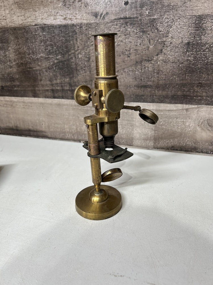 Antique Brass Mini Microscope - Seems To Be Fully Functional!