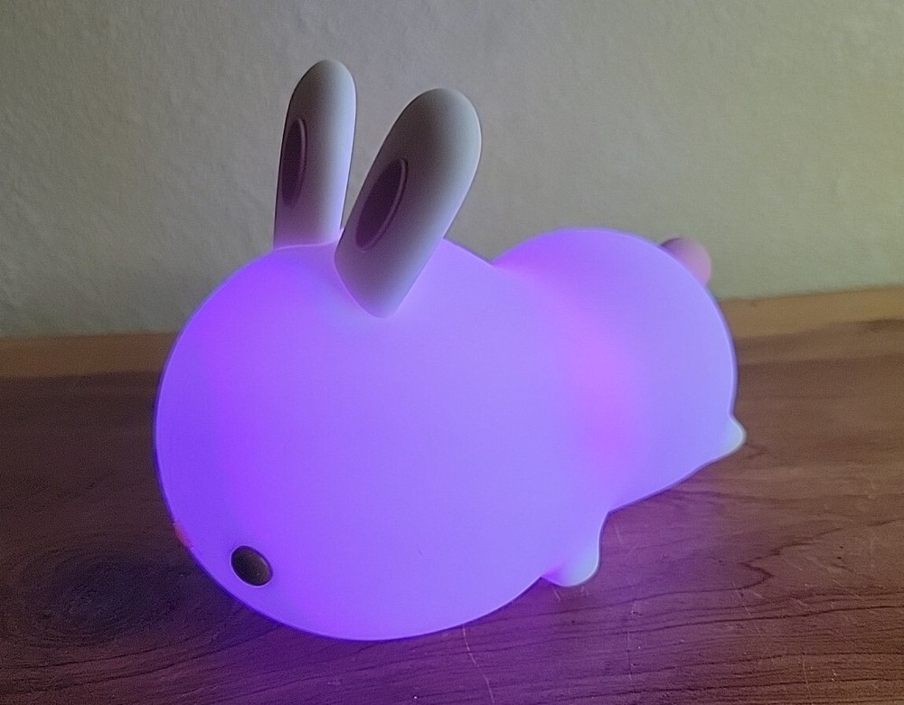 Bunny Rabbit Changing Colors Soft Night Light USB Rechargeable Silicon Cool Glow
