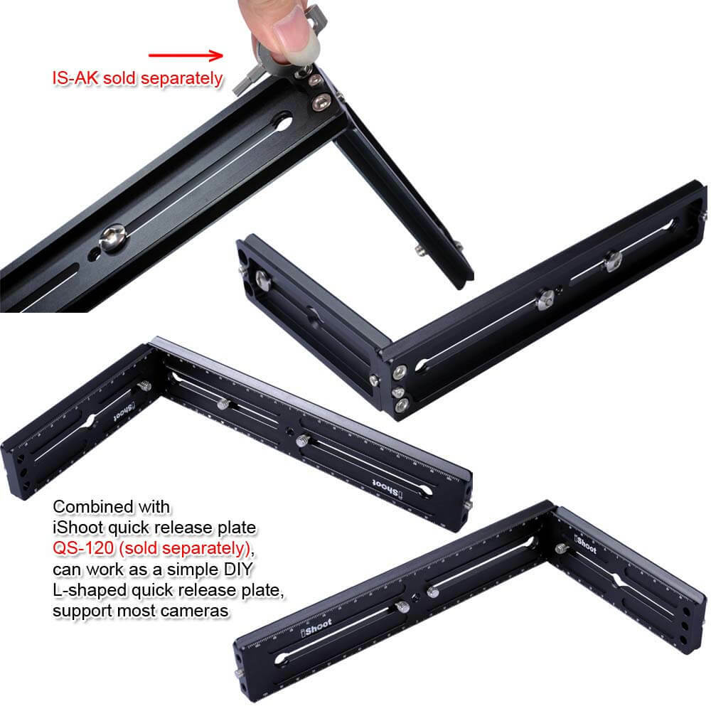 2 Plate =Universal Vertical Quick Release Plate Camera Grip for Tripod Ball Head