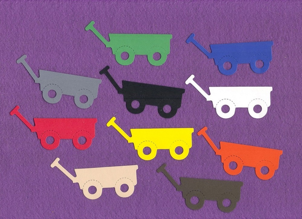 WAGON die cuts scrapbook cards