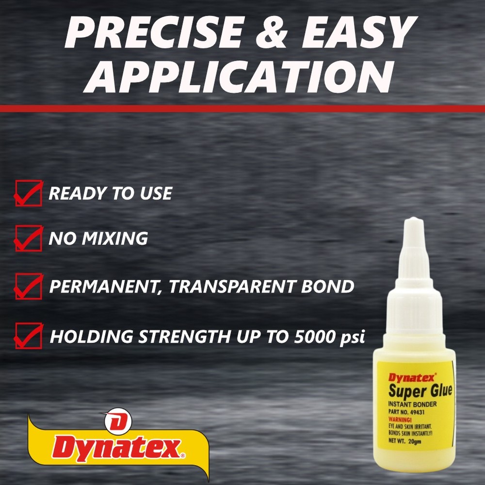 Dynatex 0.7 oz Super Glue - Instant Clear 5000 PSI (Single)