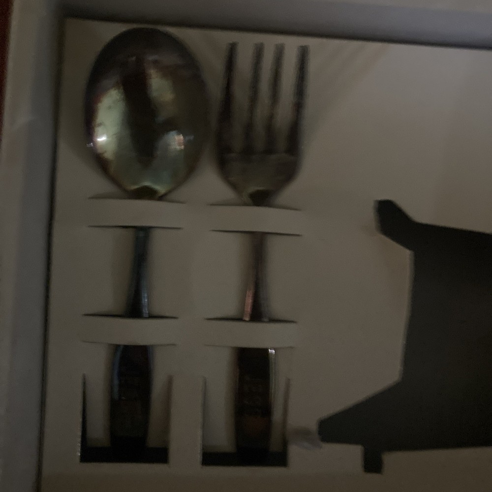 Vintage INTERNATIONAL SILVER CO Child's Cup spoon and fork.