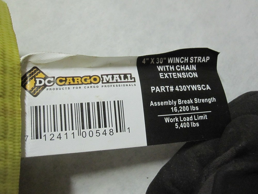 DC Cargo Mall 8 Pack 4" x 30" Winch Strap Flatbed Cargo Tie Down w Chain Anchor