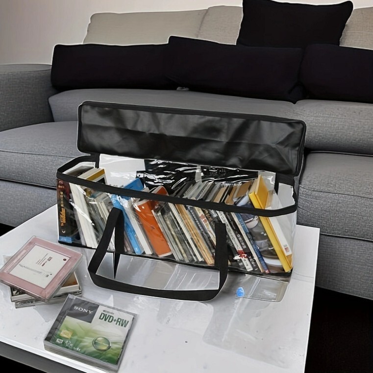 CD Storage Bag Portable PVC Dust-proof Books Documents Storage Bag