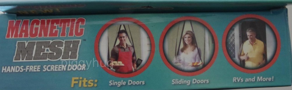 magnetic mesh screen door hands free 83" X 39"