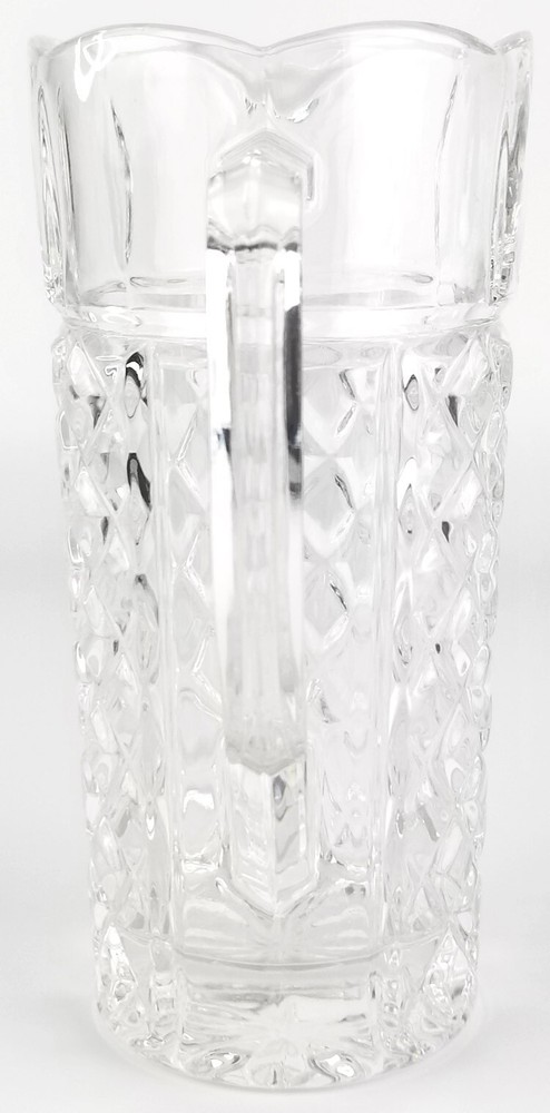 Zajecar Crystal 6.25" Serving Pitcher, Vintage Clear Diamond Pattern Yugoslavia