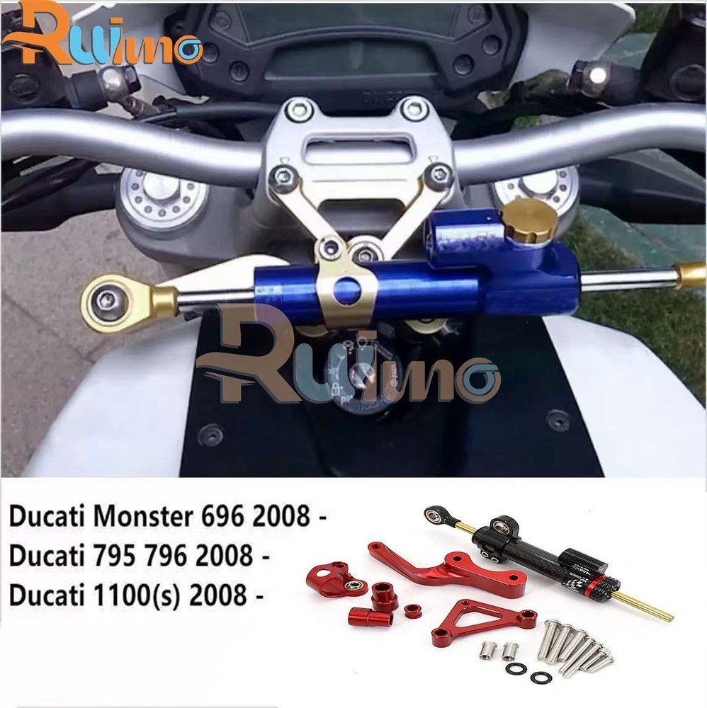 For Ducati Monster 696 796 795 Motorcycle Steering Stabilizer Damper Stand Kit