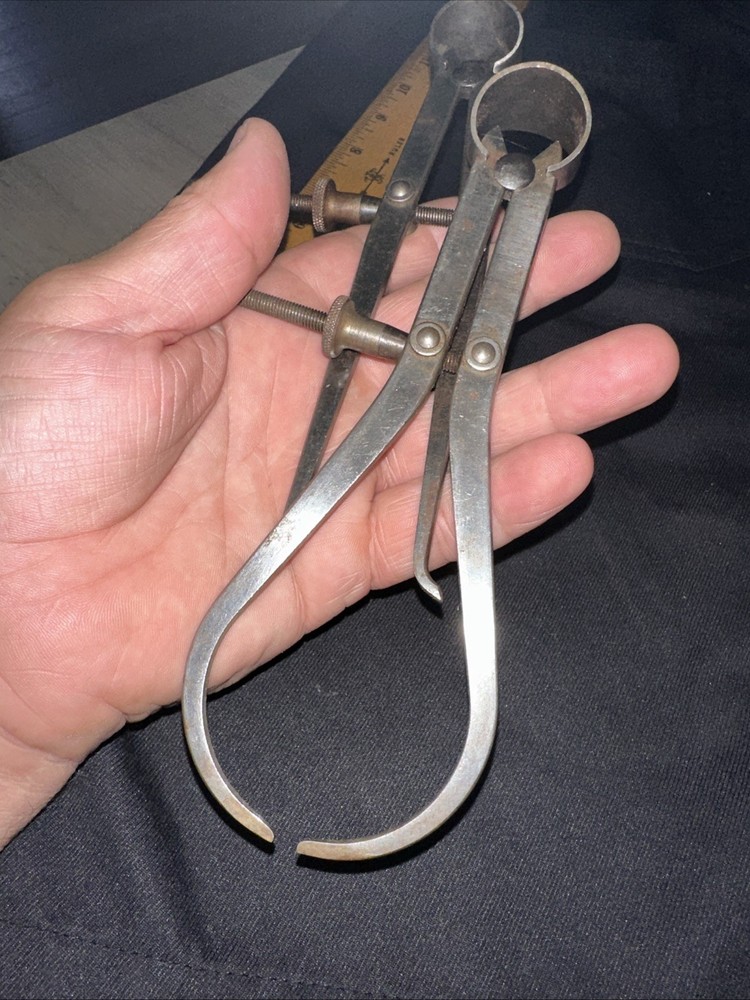 2 Goodell-Pratt INSIDE & OUTSIDE SPRING DIVIDER CALIPERS. Used Machinest Tools