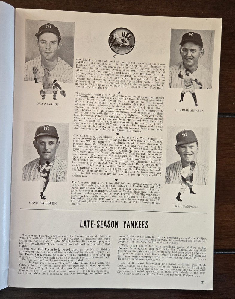 1949 World Series Program New York Yankees vs Brooklyn Dodgers game 2