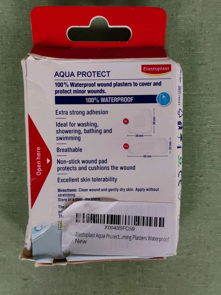 Elastoplast Aqua Protect Waterproof Strong Adhesion 20 Strips 4-Pack Exp 09/2028