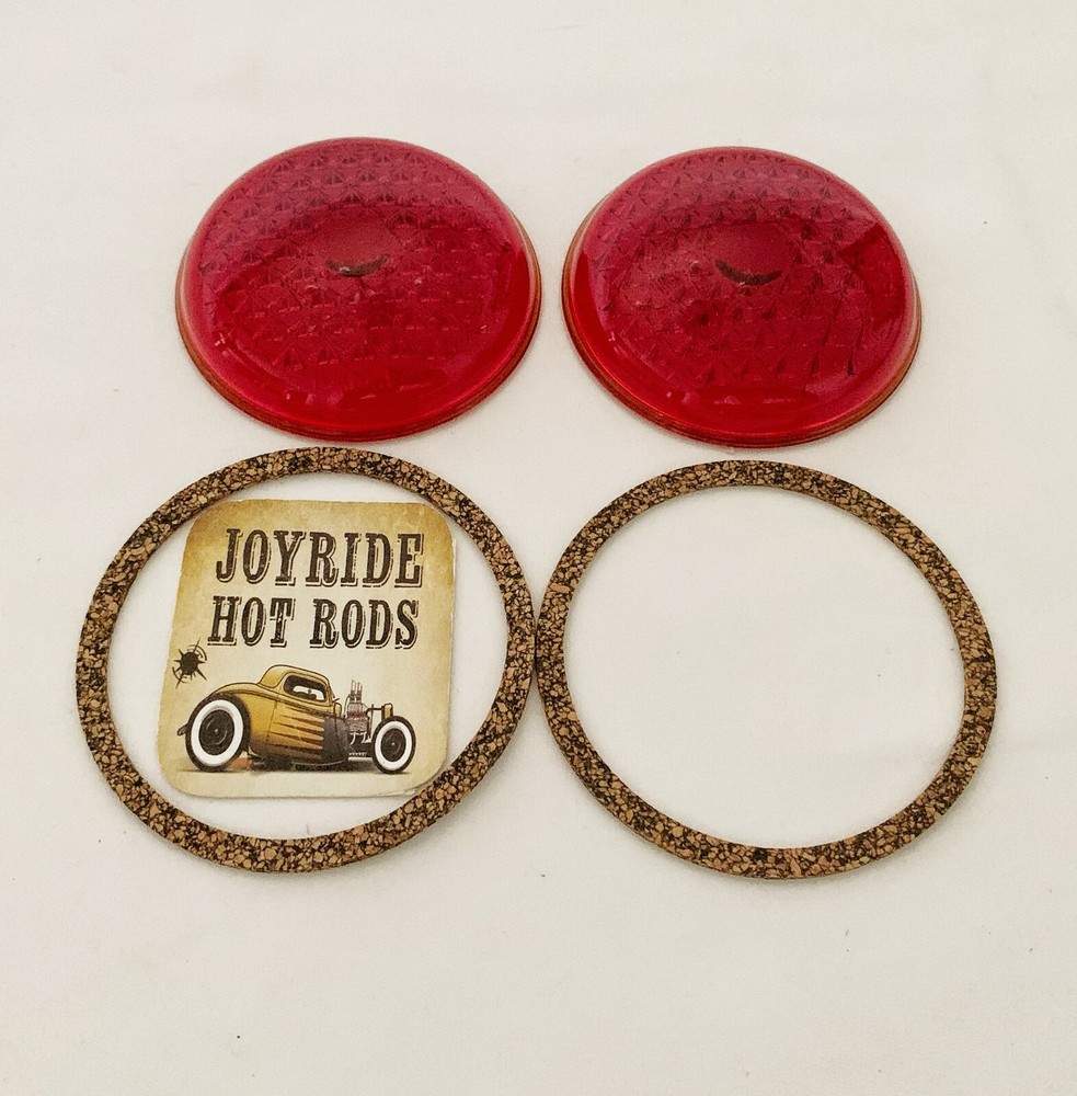 1Pair 1937 Ford Tail Light Glass Lenses with Gaskets
