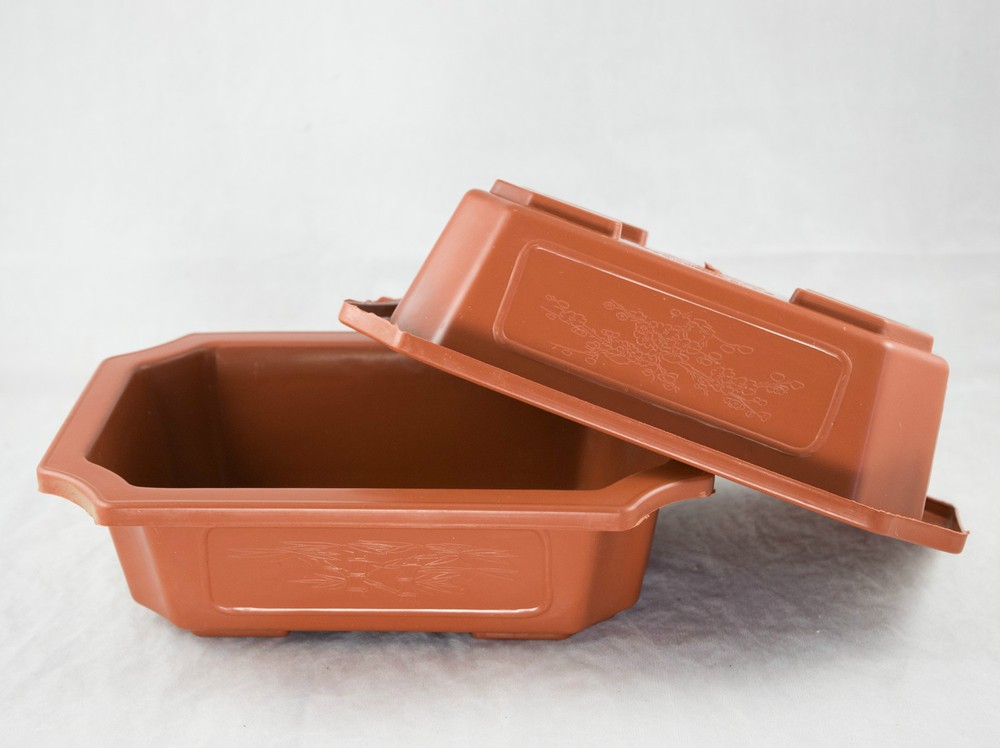 2 Rectangular Plastic Bonsai Training Pot, Succulent Planter 9.25"x 6.5"x 2.75"