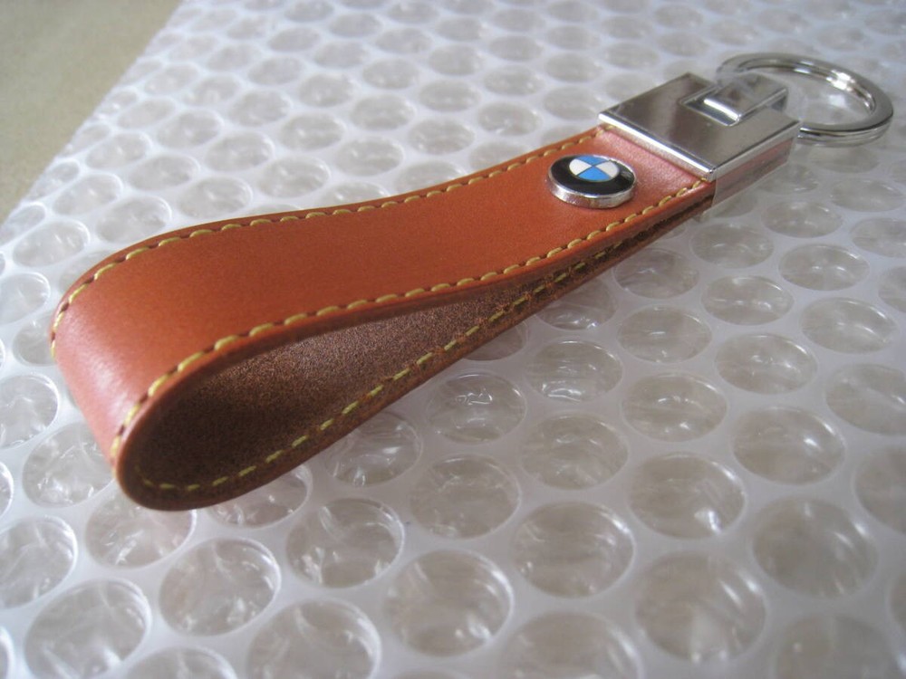 BMW keyRing Leather novelty Brown New