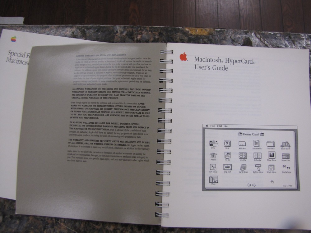 Genuine Apple Macintosh HyperCard User's Guide 1989 w/ Special features #MQ18