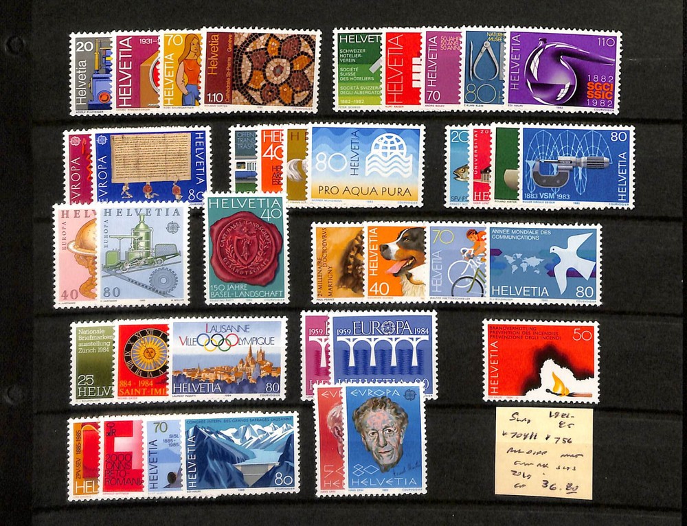 Switzerland, Postage Stamp, #704-756 Mint NH, 1981-1985