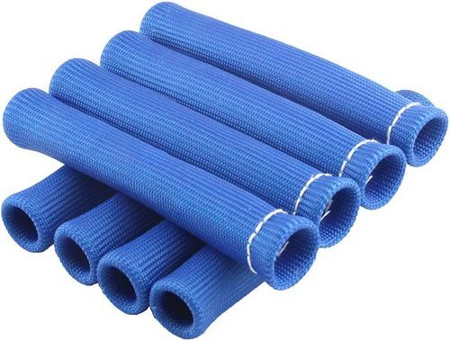 Universal Spark Plug Wire Boots Heat Shield Protector Header Cover Sleeve Blue