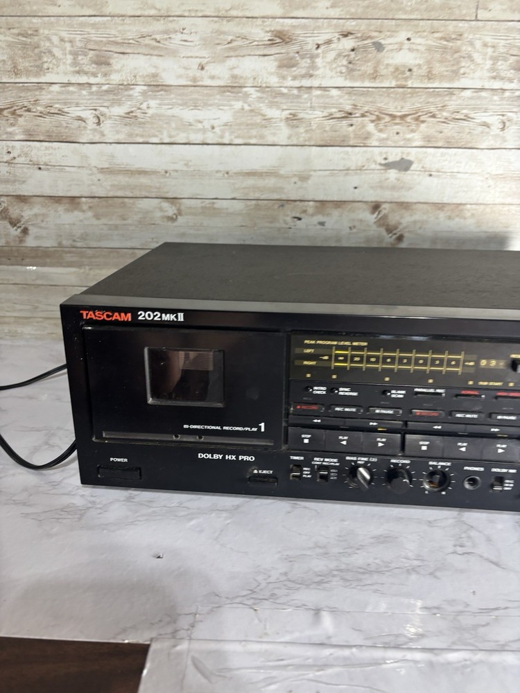 TASCAM 202 MK ii Double Auto Reverse Cassette Deck Tested Missing Knob Read !!