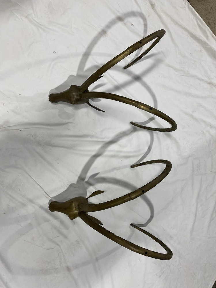 1970’s Vintage Brass Ibex Rams Head Coffee Table