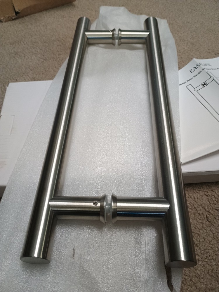 New EaseLife 12" Push Pull Door Handle Double Sided H Shape Stainless Steel