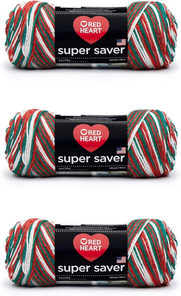Super Saver Yarn, 3 Pack, Mistletoe 3 Count
