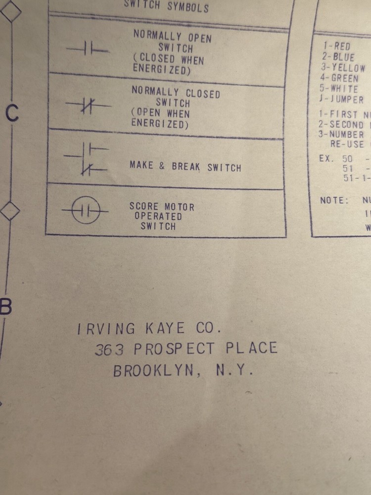 Irving Kaye Batting Practice Original 1968 Full Sized Game Schematic