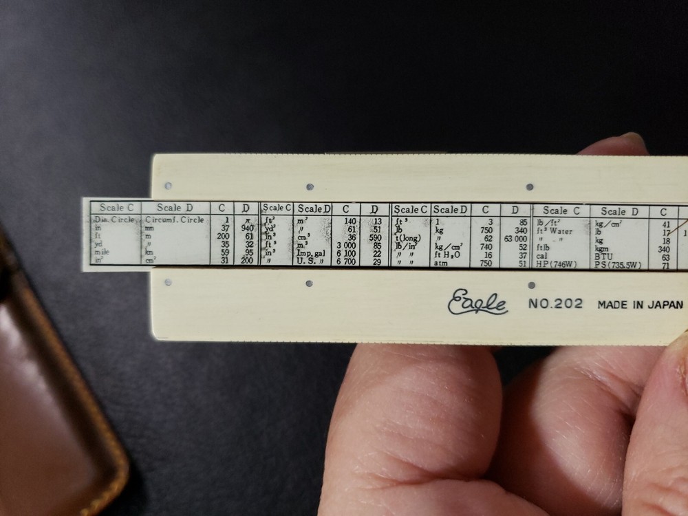 Eagle 202 6" Pocket Slide Rule-1.K-2-with leather case